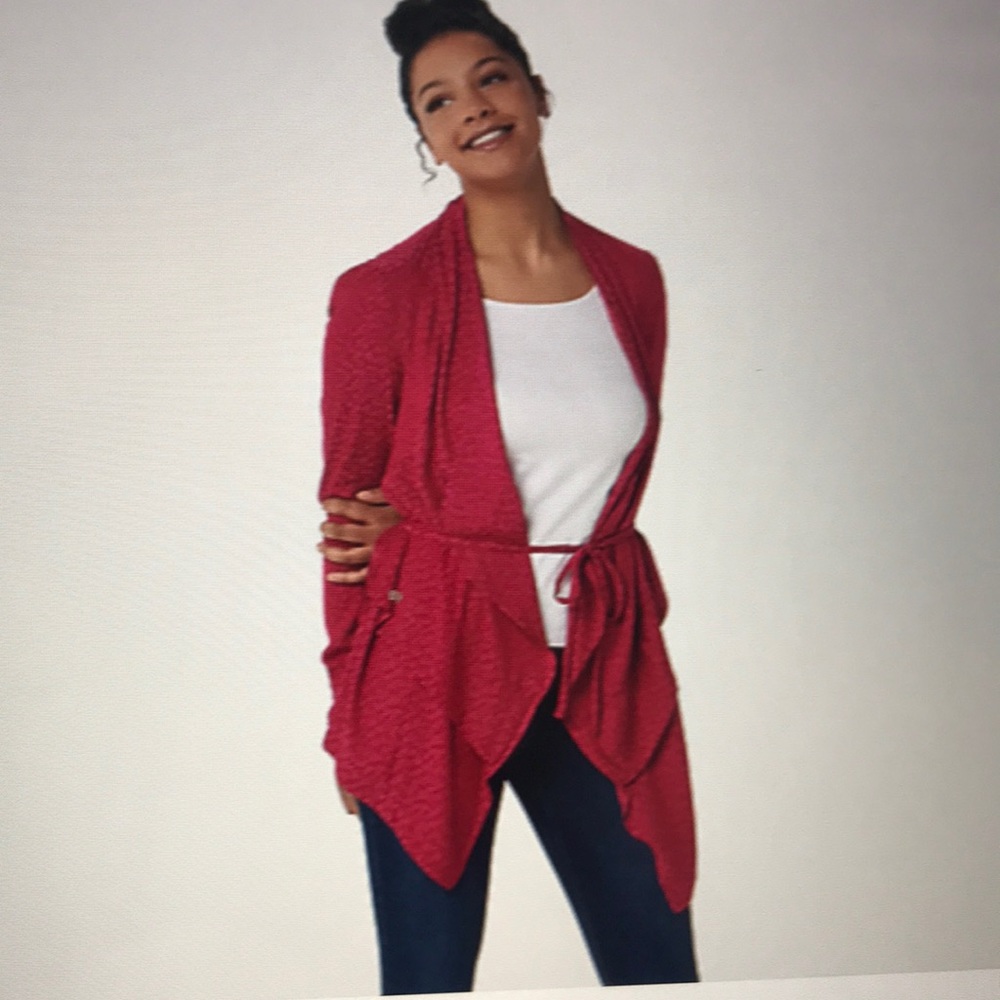 LOGO Jacquard Cardigan with Tie Waist